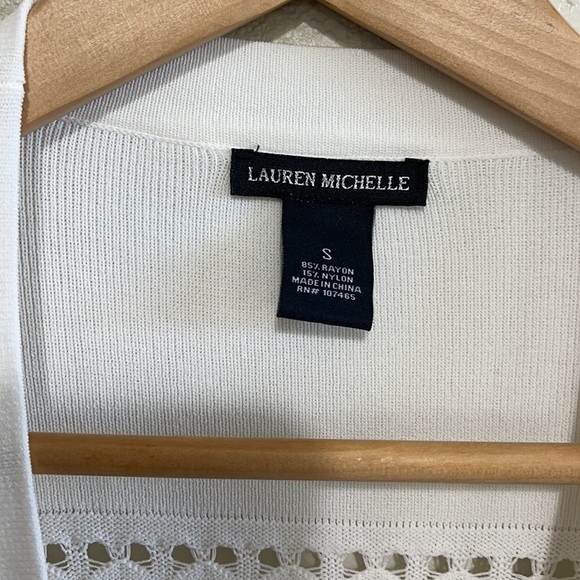 Lauren Michelle White Open Knit Cardigan - Picture 4 of 8
